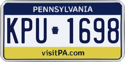 PA license plate KPU1698
