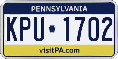 PA license plate KPU1702