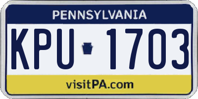 PA license plate KPU1703