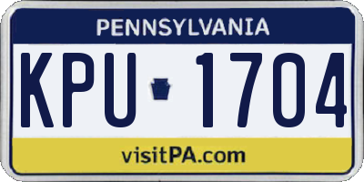 PA license plate KPU1704