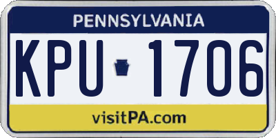 PA license plate KPU1706