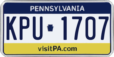 PA license plate KPU1707