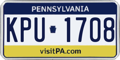 PA license plate KPU1708