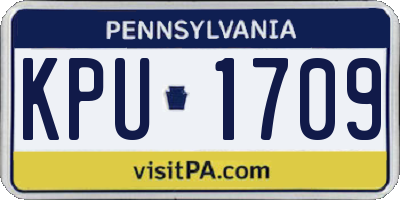 PA license plate KPU1709