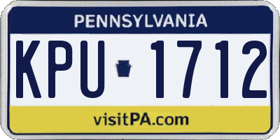 PA license plate KPU1712