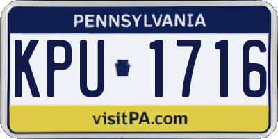 PA license plate KPU1716
