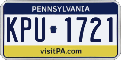 PA license plate KPU1721