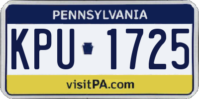 PA license plate KPU1725