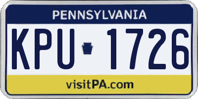 PA license plate KPU1726