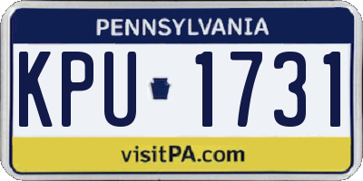 PA license plate KPU1731