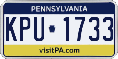 PA license plate KPU1733