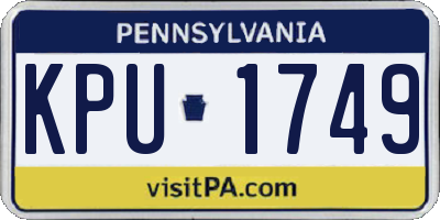 PA license plate KPU1749