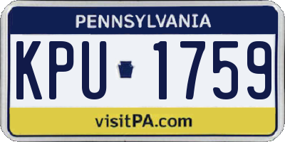 PA license plate KPU1759
