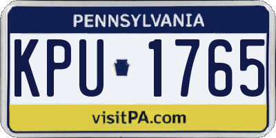 PA license plate KPU1765