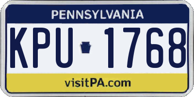 PA license plate KPU1768