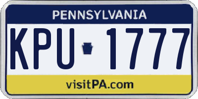 PA license plate KPU1777