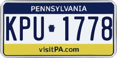 PA license plate KPU1778