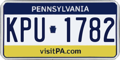 PA license plate KPU1782