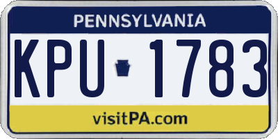 PA license plate KPU1783