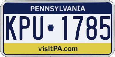 PA license plate KPU1785