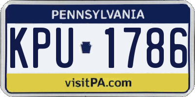 PA license plate KPU1786