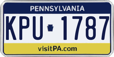 PA license plate KPU1787