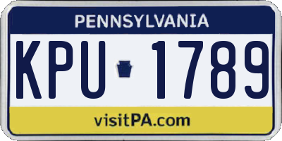 PA license plate KPU1789