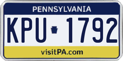 PA license plate KPU1792