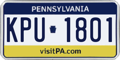 PA license plate KPU1801