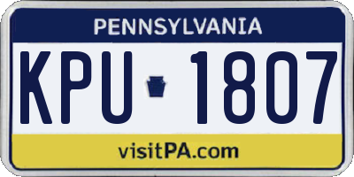 PA license plate KPU1807
