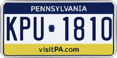 PA license plate KPU1810