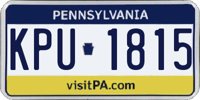 PA license plate KPU1815