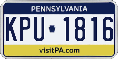 PA license plate KPU1816