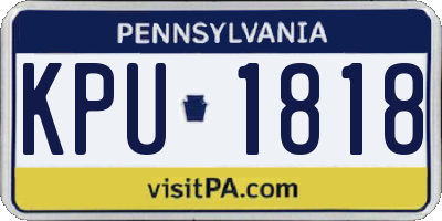 PA license plate KPU1818