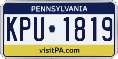 PA license plate KPU1819
