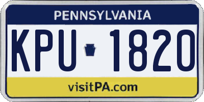 PA license plate KPU1820