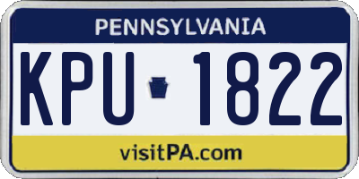 PA license plate KPU1822