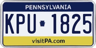 PA license plate KPU1825