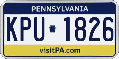 PA license plate KPU1826