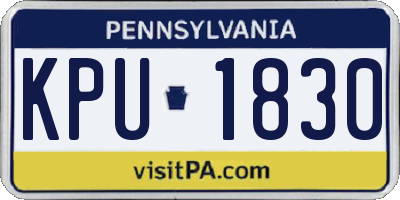 PA license plate KPU1830