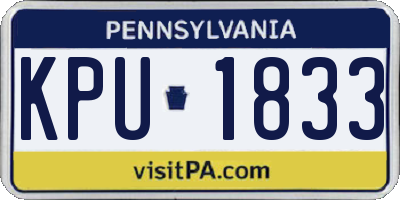 PA license plate KPU1833