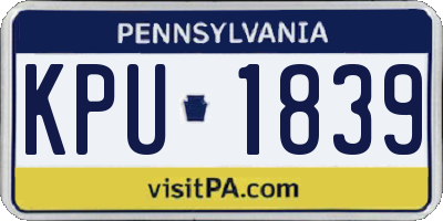 PA license plate KPU1839
