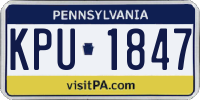 PA license plate KPU1847