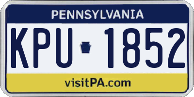PA license plate KPU1852