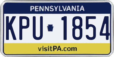 PA license plate KPU1854