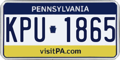 PA license plate KPU1865