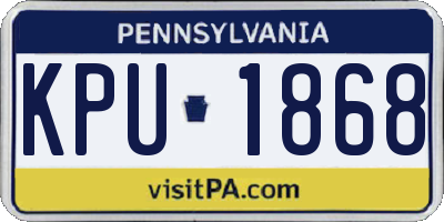 PA license plate KPU1868