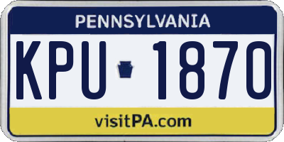 PA license plate KPU1870