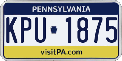 PA license plate KPU1875