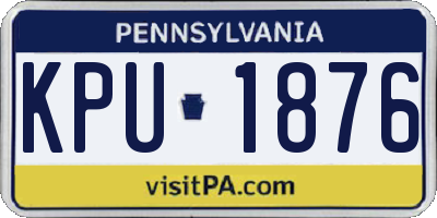 PA license plate KPU1876